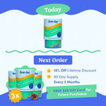 Promotional graphic for First Day vitamins. 