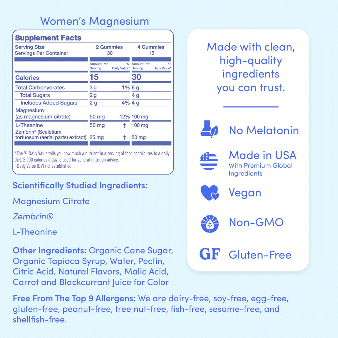 womens magnesium supplement facts